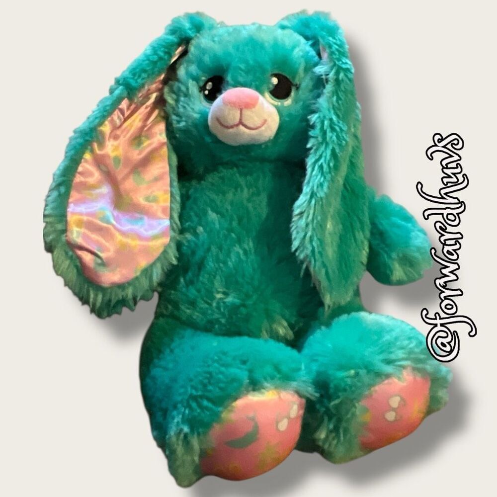 Build A Bear Bunny Plush Teal Rabbit BAB 16" Ocean Summer Vibes